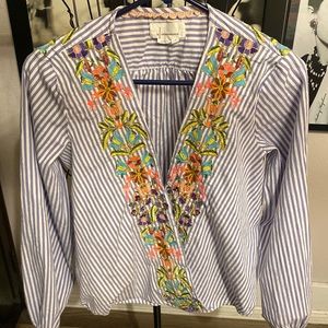 Anthropologie Embroidered Blouse